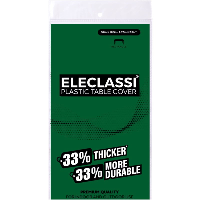 Eleclassi Emerald Green 6 Pack Premium Disposable Plastic Tablecloth 54 x 108 in - Plastic Table Cloth Disposable Tablecloth for Rectangle Table Up to 8 Feet - Image 2
